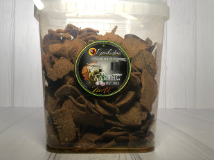 Джерки говяжьи со вкусом чеснока 45 гр.: Ведро Ржаные гренки с малосольным огурчиком