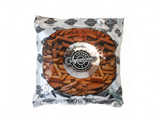 Дикий лосось с рубленным мясом кальмара (соломка): Гренки пшеничные 