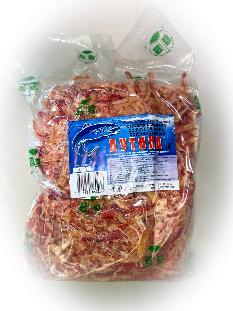 Кальмар стружка со вкусом краба "Розовая" (ПУТИНА) в Саратове