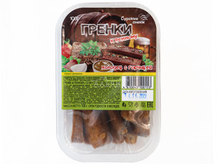 Индейка вяленая (строганина): Сурские гренки Холодец с горчицей (100 гр)